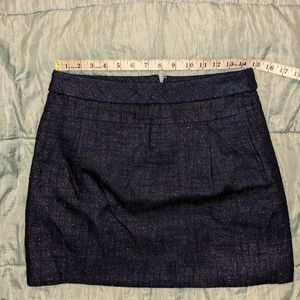 J. Crew blue sparkle tweed Mini skirt waist 29